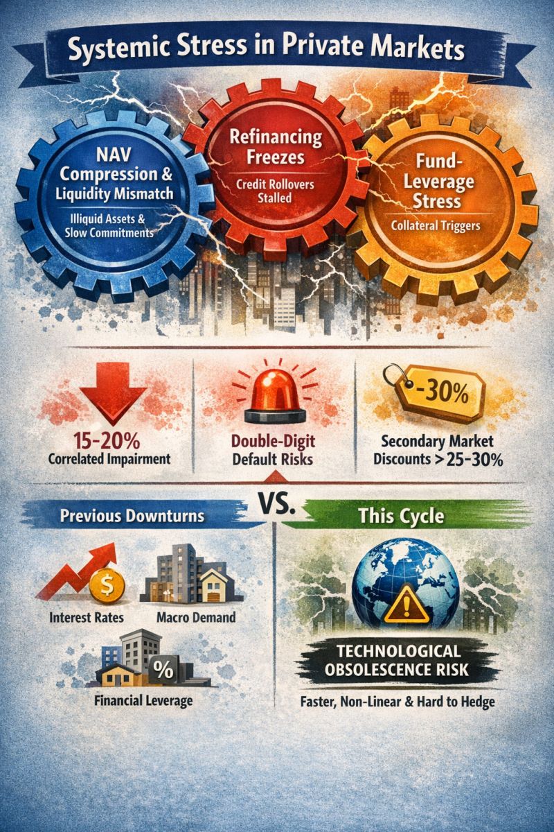 SaaS rerating math: when multiples compress from 10x to 4x or 1.5x revenue, even with continued growth, value destruction reaches 47 to 83 percent over three to five years